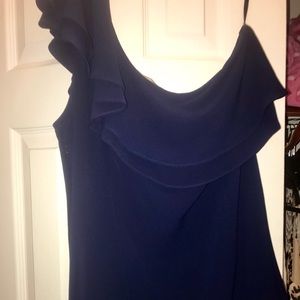 Navy one shoulder top